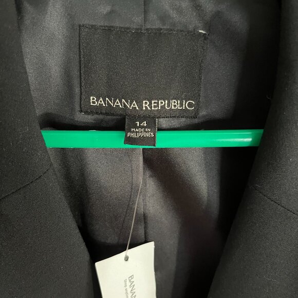 Banana Republic Black Sleeveless fringe vest double breasted size 14 - Picture 5 of 10